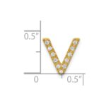 14K  Diamond Letter V Initial Charm - Image 4