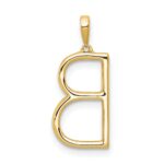 14K Diamond Letter B Initial Pendant - Image 4