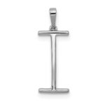 14K White Gold Diamond Letter I Initial Pendant - Image 3