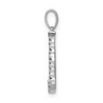 14K White Gold Diamond Letter J Initial Pendant - Image 2
