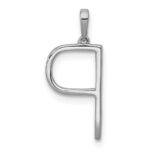 14K White Gold Diamond Letter P Initial Pendant - Image 3