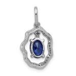 14k White Gold .62 Oval Tanzanite and Diamond Dangle Pendant - Image 3