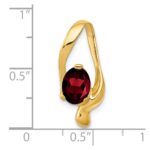 14k 8x6mm Oval Garnet Slide Fits up to 6mm Regular/8mm Fancy or Reversible Omega - Image 2