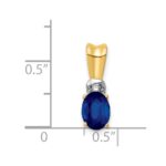 14k with White Rhodium Diamond and Oval Sapphire Pendant - Image 4