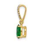 14k Diamond and Oval Emerald Pendant - Image 2