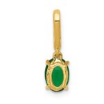 14k Diamond and Oval Emerald Pendant - Image 3