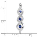 10k White Gold Diamond/.26 Sapphire 3-stone Twisted Chain Slide - Image 2