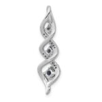 14k White Gold Diamond and .26 Sapphire Twisted 3-stone Chain Slide - Image 3