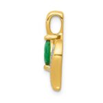 14k Diamond and Marquise Emerald Chain Slide - Image 2