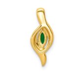14k Diamond and Marquise Emerald Chain Slide - Image 3