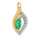 14k Diamond and Marquise Emerald Chain Slide