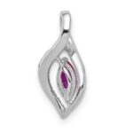 14k White Gold Diamond and .32 Marquise Ruby Chain Slide - Image 3