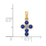 14k Sapphire and Diamond Cross Pendant - Image 4