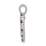 14k White Gold Diamond and Ruby Heart Pendant - Image 2