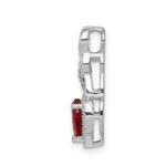 14k White Gold Diamond and Ruby Heart Chain Slide - Image 2