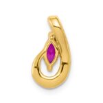 14k Diamond and .28 Marquise Ruby Teardrop Chain Slide - Image 3