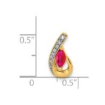 14k Diamond and .28 Marquise Ruby Teardrop Chain Slide - Image 4