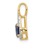 14k 1/10 carat Lab Grown Diamond VS/SI+ G+ and Lab Created Blue Sapphire Pendant - Image 2