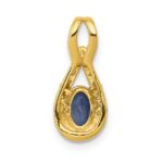 14k 1/10 carat Lab Grown Diamond VS/SI+ G+ and Lab Created Blue Sapphire Pendant - Image 3