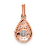 14k Rose Gold 1/2 carat Lab Grown Diamond VS/SI+ G+ Complete Teardrop Dangle Pendant - Image 3