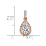 14k Rose Gold 1/2 carat Lab Grown Diamond VS/SI+ G+ Complete Teardrop Dangle Pendant - Image 4