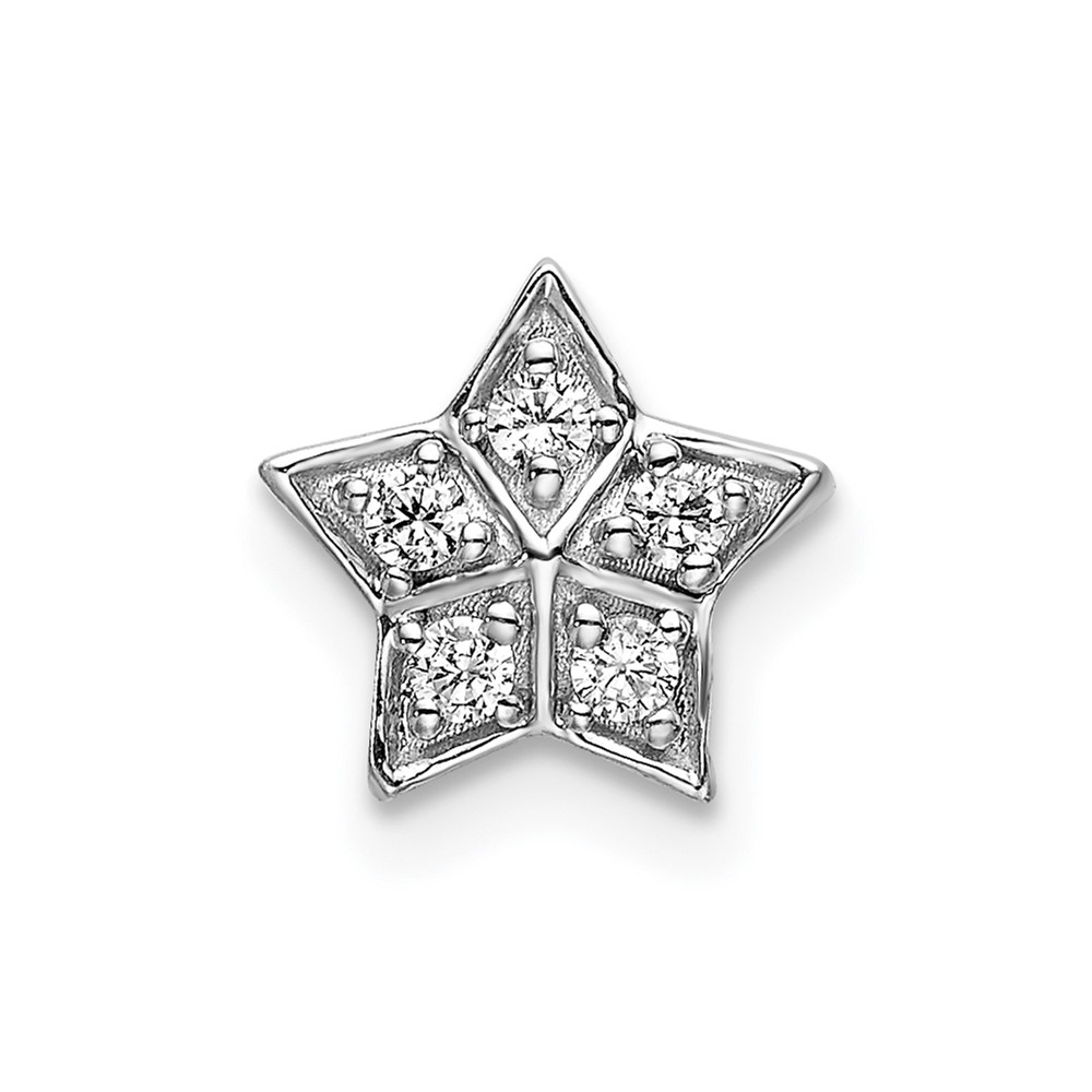 PM6608-010-WA.jpg 14k White Gold 1/10 carat Diamond Star Chain Slide Pendant - Image 1