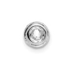 14k White Gold 1/4 carat Lab Grown Diamond VS/SI+ G+ Round Halo Chain Slide Pendant - Image 3