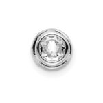 14k White Gold 1/3 carat Lab Grown Diamond VS/SI+ G+ Round Halo Chain Slide Pendant - Image 3