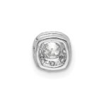 14k White Gold 1/4 carat Lab Grown Diamond VS/SI+ G+ Complete Cushion Halo Chain Slide Pendant - Image 3