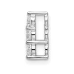 14k White Gold 1/3 carat Lab Grown Diamond VS/SI+ G+ Three Stone Chain Slide Pendant - Image 2