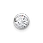 14k White Gold 1/2 carat Lab Grown Diamond VS/SI+ G+ Round Complete Bezel Chain Slide Pendant