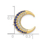 14k Polished Sapphire and Diamond Moon Chain Slide - Image 5