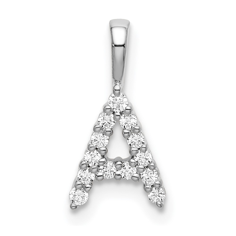 PM6988A-014-WAA.jpg 14k White Gold 1/8 carat Lab Grown Diamond VS/SI+ G+ Complete Letter A Initial Pendant - Image 1