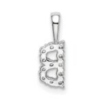 14k White Gold 1/8 carat Lab Grown Diamond VS/SI+ G+ Complete Letter B Intitial Pendant - Image 3
