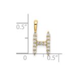14k 1/6 carat Lab Grown Diamond VS/SI+ G+ Complete Letter H Initial Pendant - Image 4