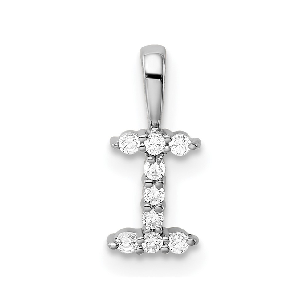 PM6988I-009-WAA.jpg 14k White Gold 1/10 carat Lab Grown Diamond VS/SI+ G+ Complete Letter I Initial Pendant - Image 1