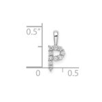 14k White Gold 1/10 carat Lab Grown Diamond VS/SI+ G+ Complete Letter P Initial Pendant - Image 4