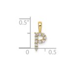 14k 1/10 carat Lab Grown Diamond VS/SI+ G+ Complete Letter P Initial Pendant - Image 4