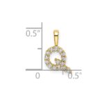 14k 1/6 carat Lab Grown Diamond VS/SI+ G+ Complete Letter Q Initial Pendant - Image 4