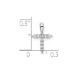 14k White Gold 1/10 carat Lab Grown Diamond VS/SI+ G+ Complete Letter T Initial Pendant - Image 4