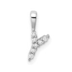 14k White Gold 1/15 carat Lab Grown Diamond VS/SI+ G+ Complete Letter Y Initial Pendant