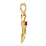 14k Garnet and Diamond Heart Pendant - Image 2