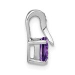 14k White Gold Heart 6mm Amethyst and Diamond Chain Slide - Image 2