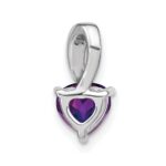 14k White Gold Heart 6mm Amethyst and Diamond Chain Slide - Image 4