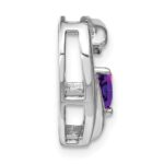 Sterling Silver Rhodium-plated Amethyst and Diamond Pendant - Image 2