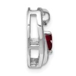 Sterling Silver Rhodium-plated Garnet and Diamond Pendant - Image 2