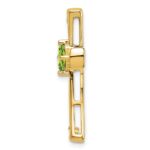 14k 4mm Square Peridot and Diamond Cross Chain Slide - Image 2