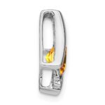 14k White Gold 6mm Cushion Citrine and Diamond Chain Slide - Image 2