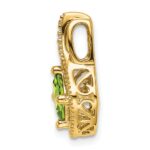 14k 6mm Cushion Peridot and Diamond Chain Slide - Image 2
