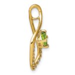 14k 5mm Cushion Peridot and Diamond Leaf Chain Slide - Image 2